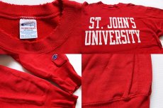 画像3: 90s USA製 Championチャンピオン ST.JOHN'S UNIVERSITY リバースウィーブ スウェット 赤 XXL (3)