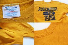 画像3: 80s USA製 Championチャンピオン ROSEMOUNT IRISH 三段中抜き リバースウィーブ スウェット イエロー L (3)