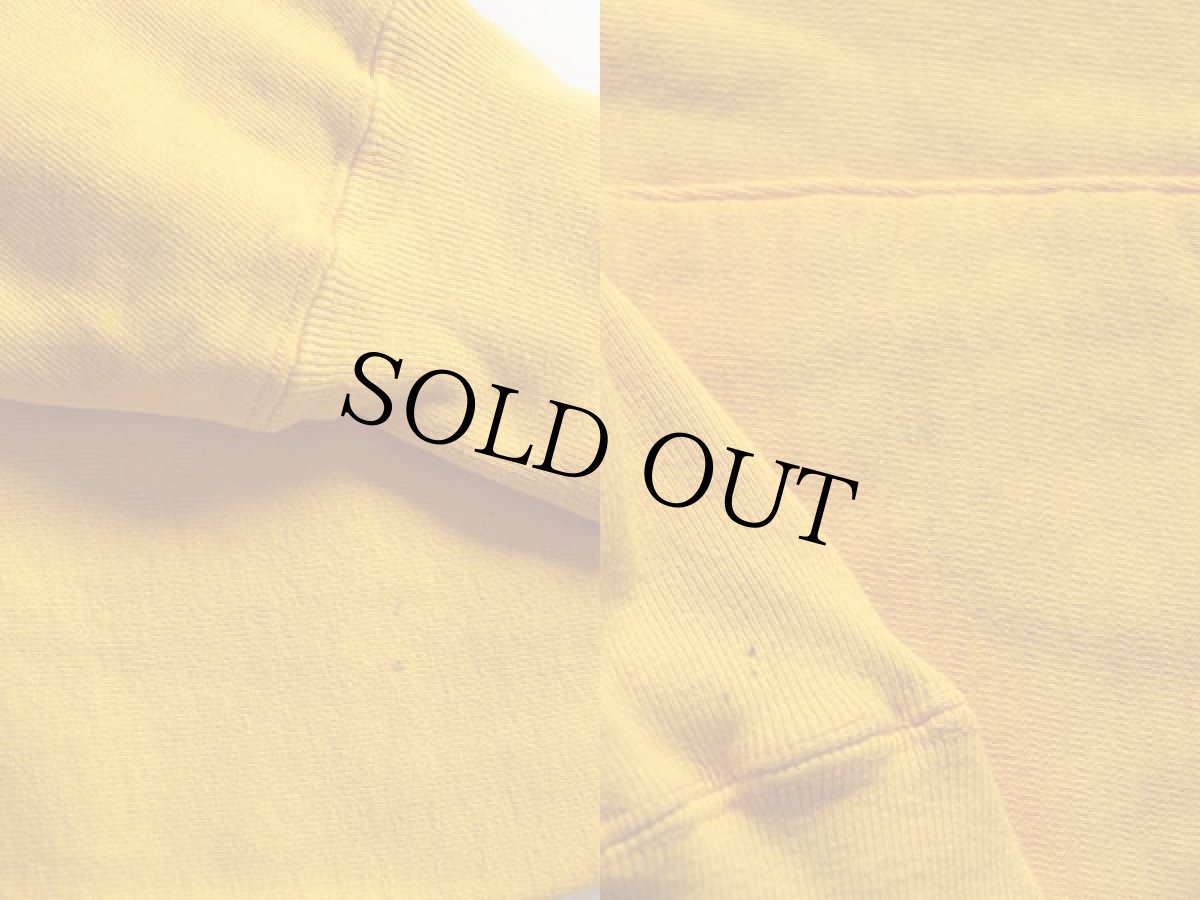 画像3: 90s UNKNOWN 無地 リバースウィーブ スウェットパーカー イエロー (3)