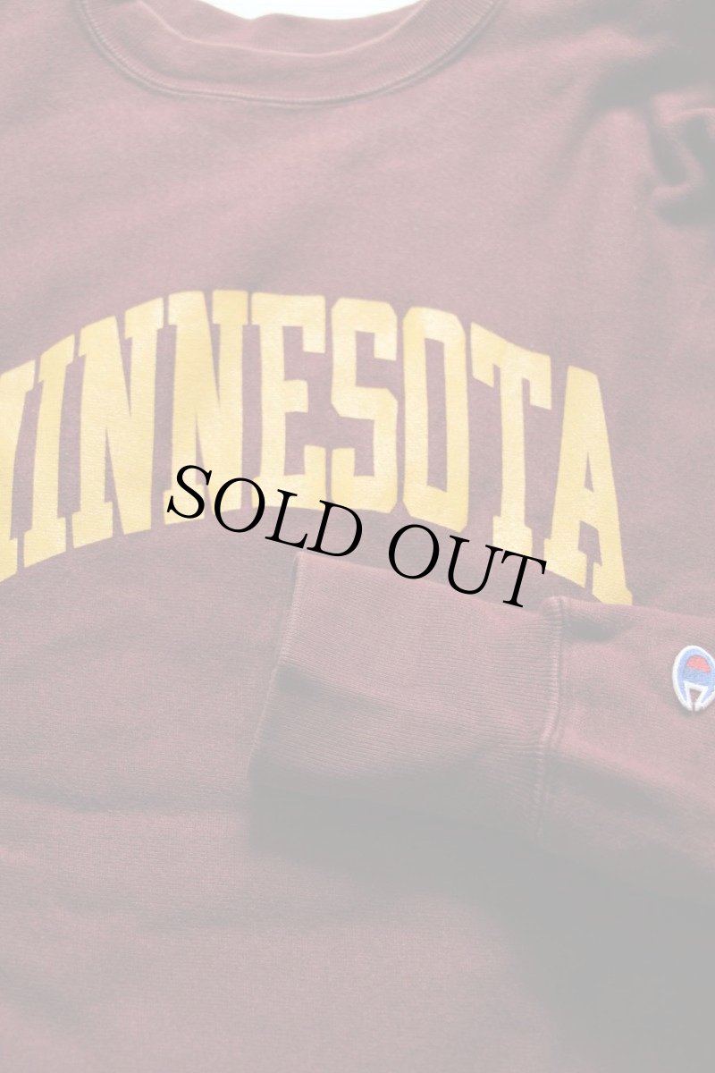 画像4: 90s USA製 Championチャンピオン MINNESOTA リバースウィーブ スウェット バーガンディ XL (4)