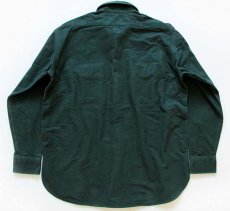 画像2: 90s USA製 L.L.Bean 無地 シャモアクロスシャツ 深緑 M (2)