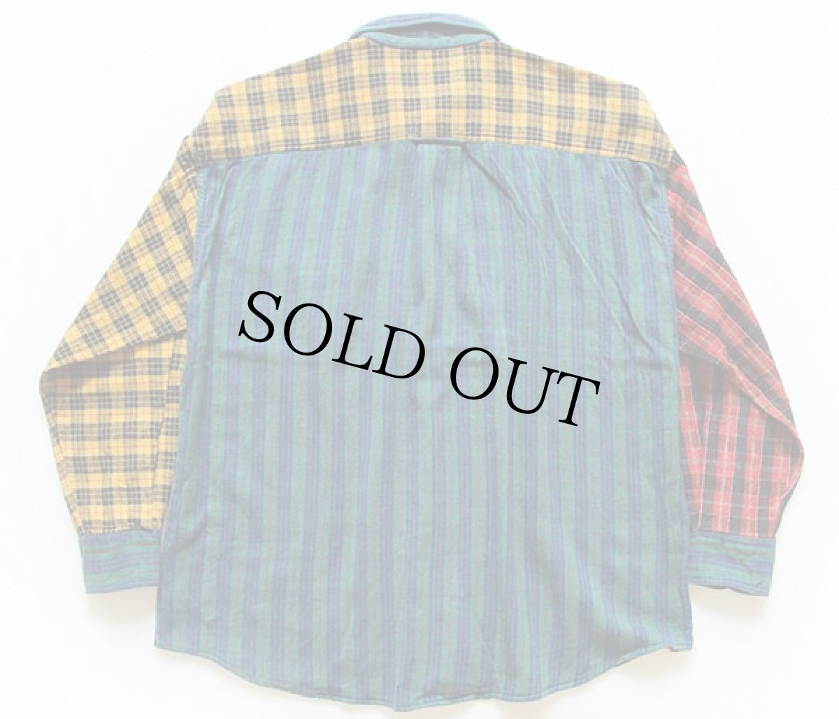 画像2: Field Style クレイジーパターン チェック コットン ネルシャツ XL★インド綿 (2)