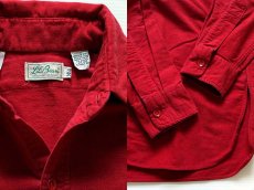 画像3: 70s L.L.Bean 筆記体タグ 無地 シャモアクロスシャツ 赤 14.5 (3)