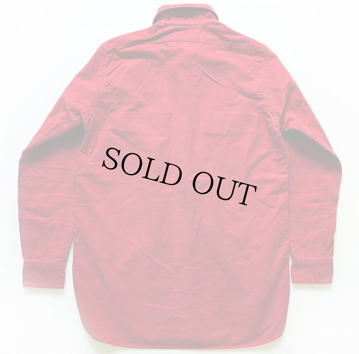 画像2: 70s L.L.Bean 筆記体タグ 無地 シャモアクロスシャツ 赤 14.5 (2)