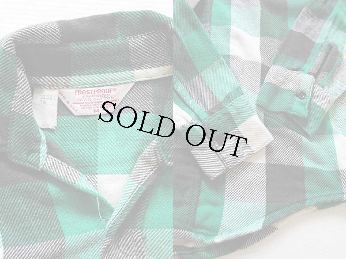 画像3: 80s USA製 FROSTPROOF ブロックチェック コットン フランネルシャツ MT (3)