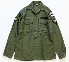 画像1: 60s 米軍 U.S.ARMY パッチ付き ユーティリティシャツ 14.5 (1)