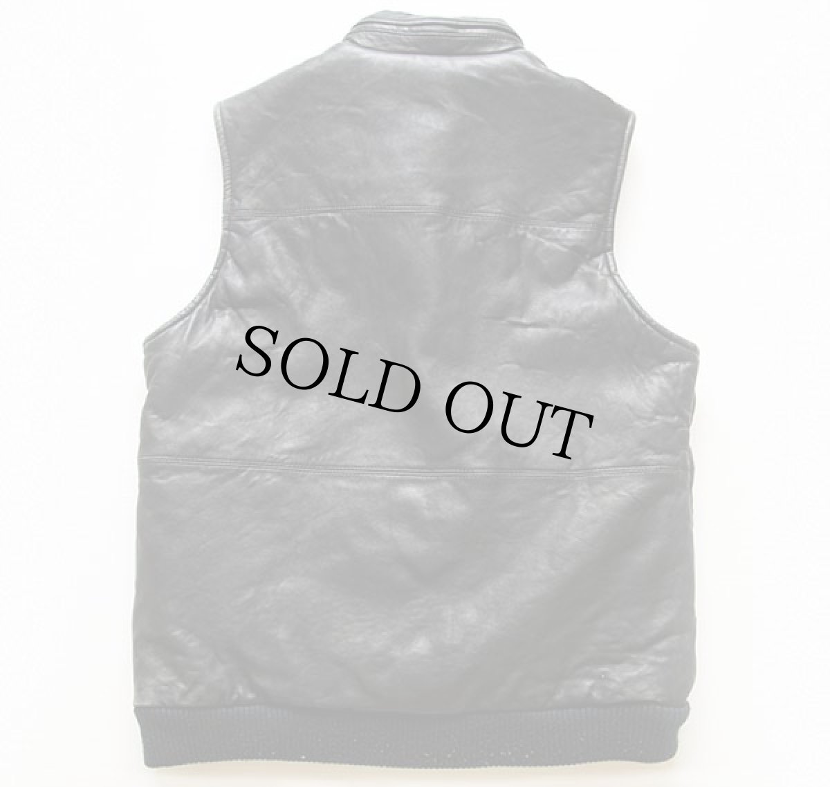 画像2: 80s UNKNOWN リバーシブル 中綿入り レザーベスト 黒×グレー (2)