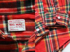 画像3: 70s JCPenney BIGMACビッグマック チェック コットン ライト フランネルシャツ M (3)