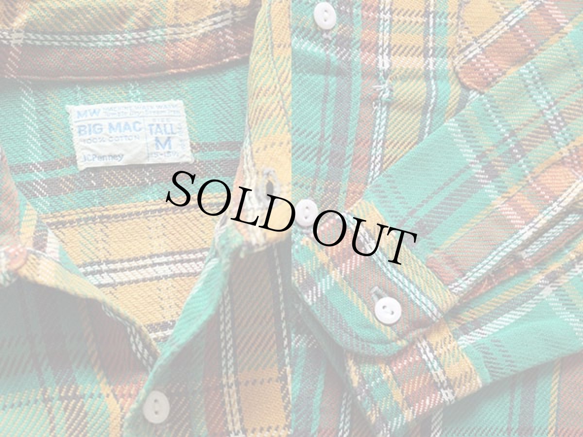 画像3: 70s JCPenney BIGMACビッグマック チェック コットン フランネルシャツ MT (3)