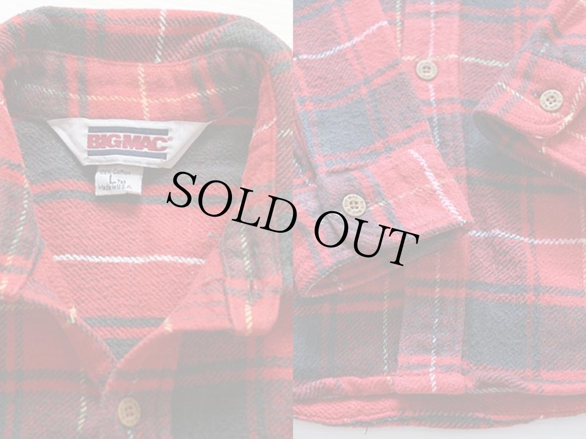 画像3: 80s USA製 JCPenney BIGMACビッグマック チェック コットン フランネルシャツ LT (3)