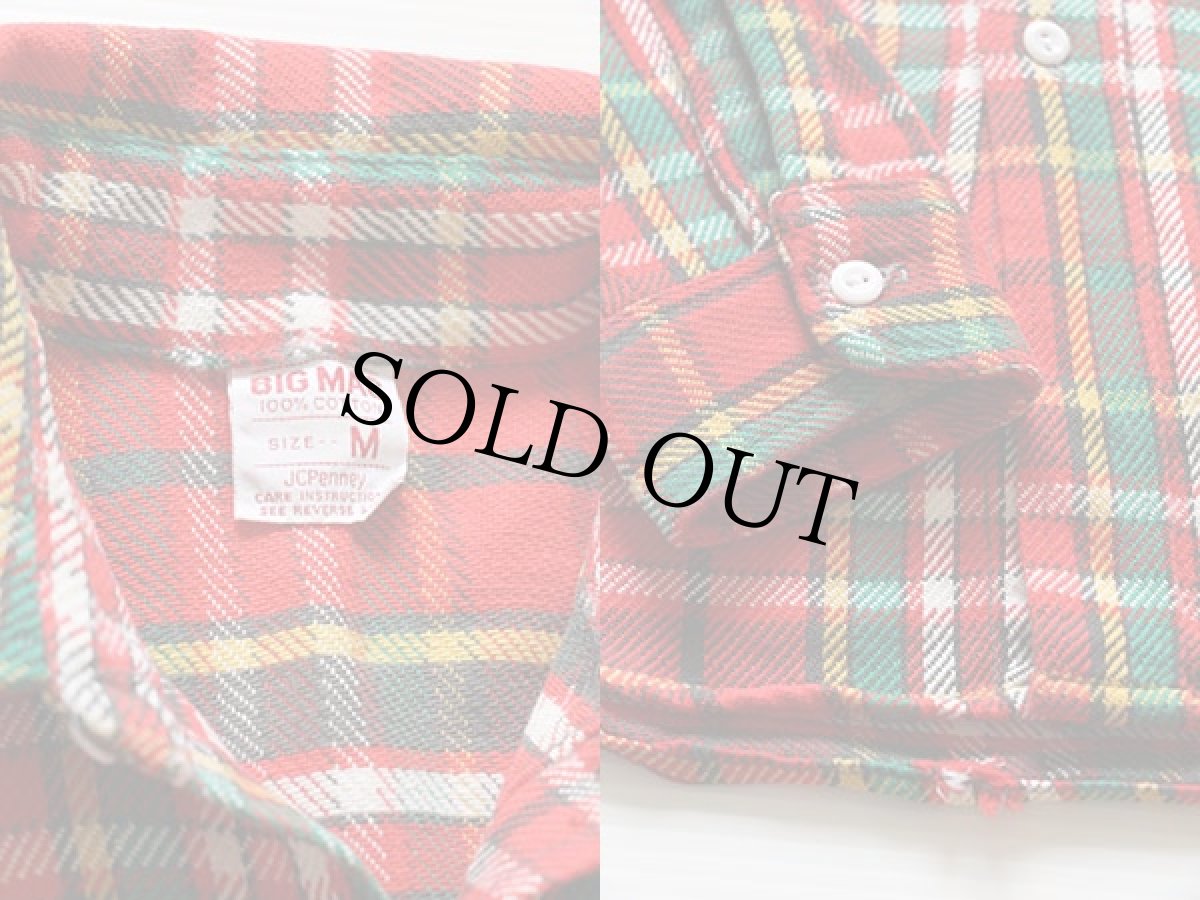 画像3: 70s JCPenney BIGMACビッグマック チェック コットン フランネルシャツ M (3)