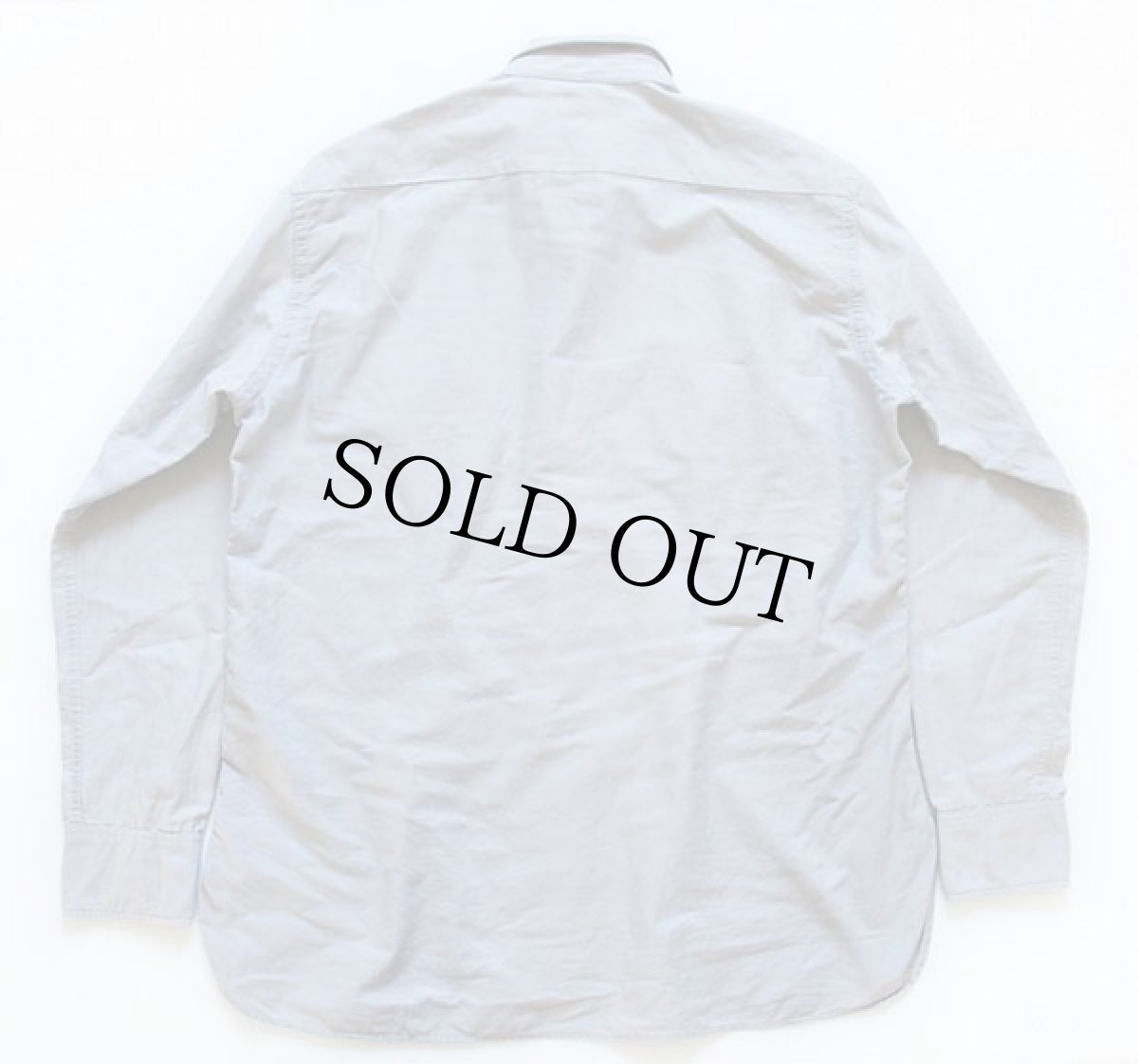 画像2: 60s SANFORD マチ付き コットンポプリン ワークシャツ ライトグレー (2)