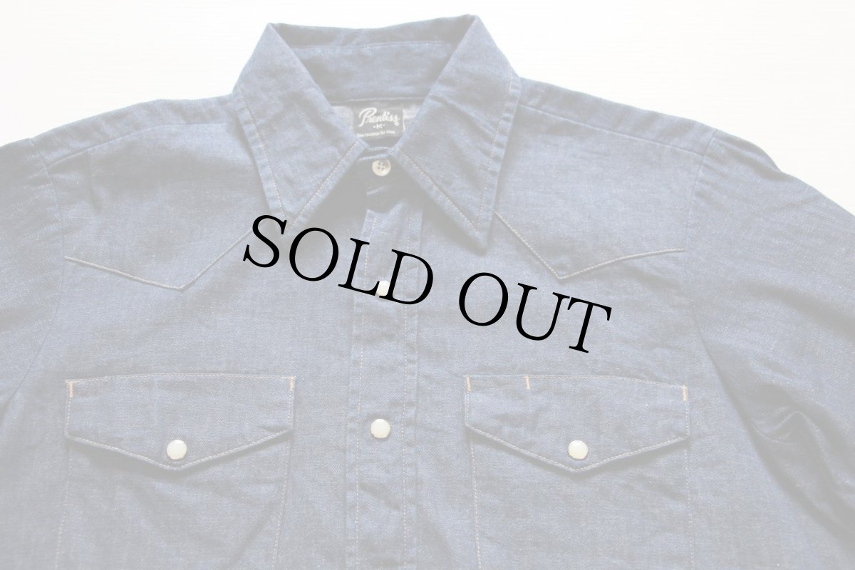 画像3: 70s USA製 Prentiss デニム ウエスタンシャツ M (3)