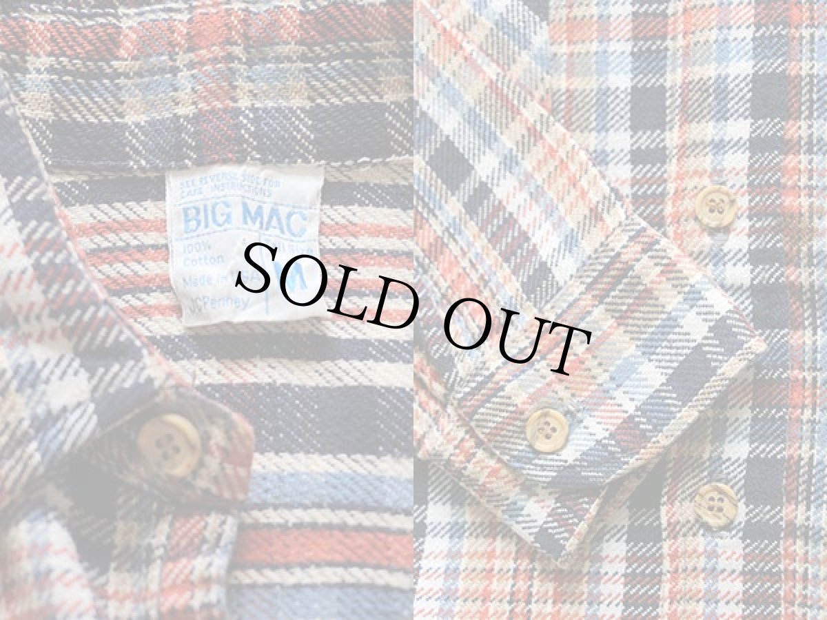 画像3: 70s USA製 JCPenney BIGMACビッグマック チェック コットン フランネルシャツ MT (3)