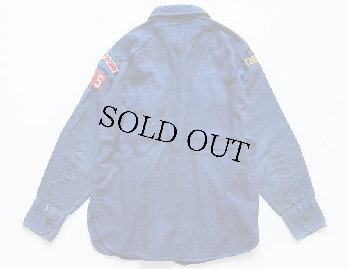 画像2: 50s CUB SCOUTS BSA ボーイスカウト マチ付き ピンズ&パッチ付き コットンシャツ 青 キッズ (2)