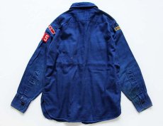 画像2: 50s CUB SCOUTS BSA ボーイスカウト マチ付き ピンズ&パッチ付き コットンシャツ 青 キッズ (2)