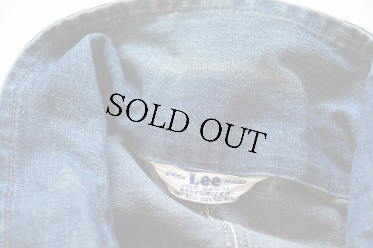 画像4: 50s Leeリー 91-J ロングL JELT DENIMジェルトデニム カバーオール 50R (4)