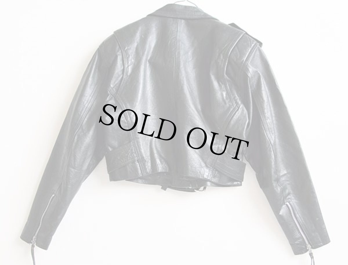 画像2: WILSONS ショート丈 ダブルライダース レザージャケット 黒 S (2)