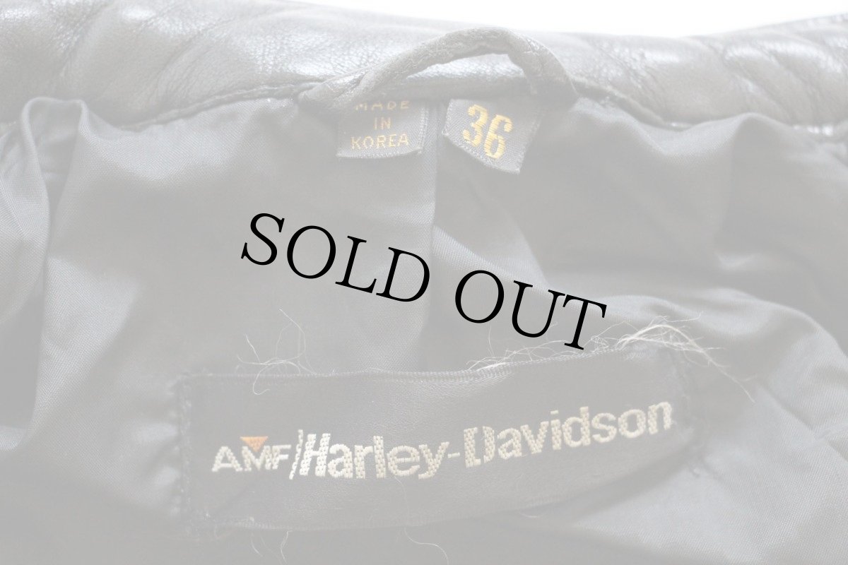 画像4: 80s AMF HARLEY-DAVIDSONハーレー ダビッドソン シングルライダース レザージャケット 黒 36 (4)