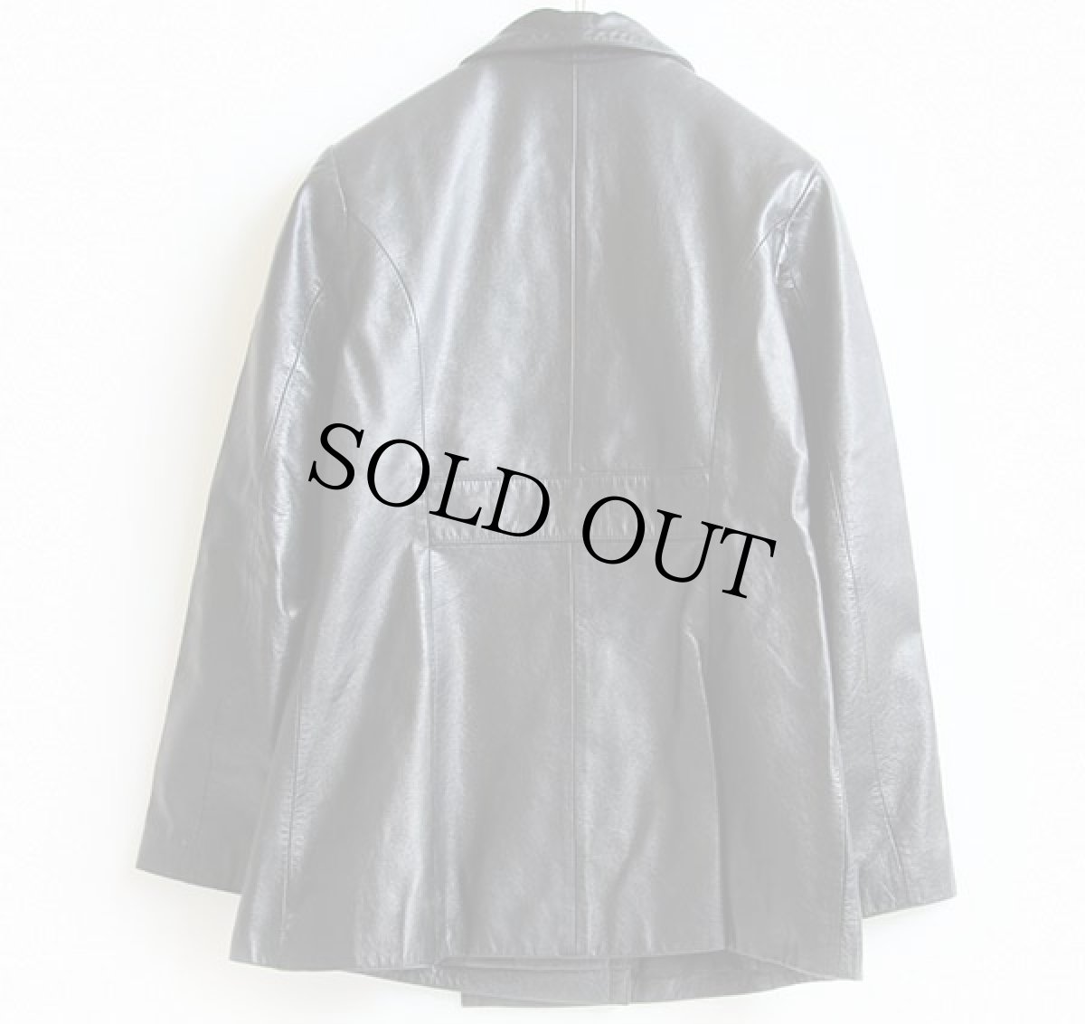 画像2: WILSONS ダブルブレスト レザーコート 黒 S (2)