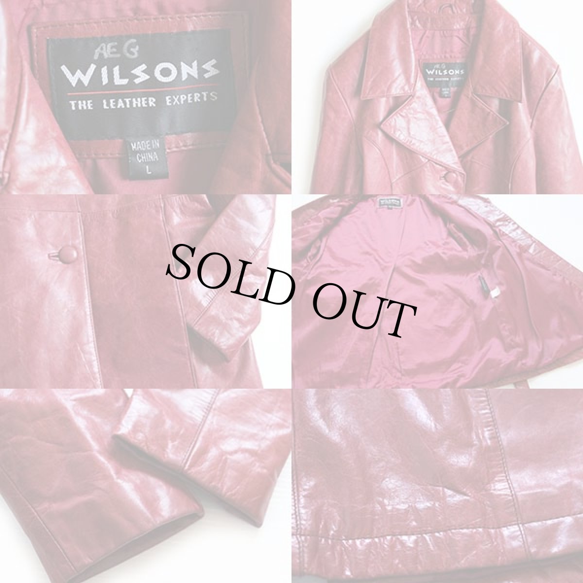 画像3: WILSONS レザーコート ワインレッド L (3)