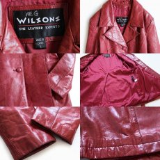 画像3: WILSONS レザーコート ワインレッド L (3)