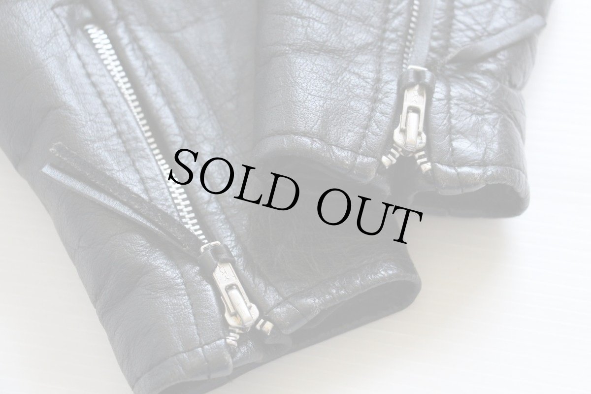 画像6: WILSONS Thinsulate中綿入り ダブルライダース レザージャケット 黒 M (6)