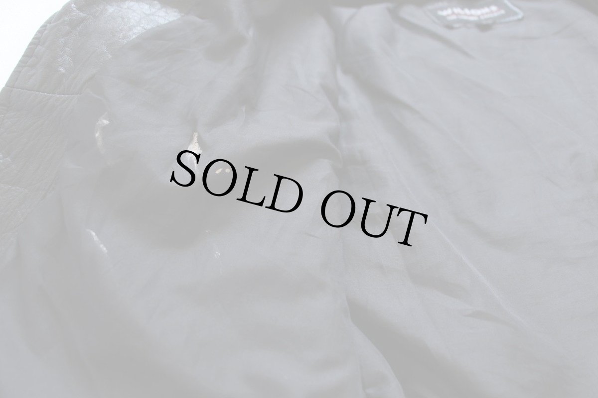 画像8: WILSONS Thinsulate中綿入り ダブルライダース レザージャケット 黒 M (8)