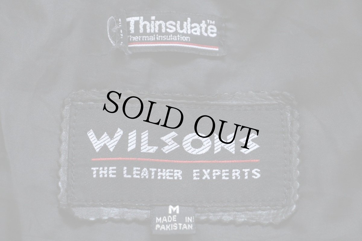 画像4: WILSONS Thinsulate中綿入り ダブルライダース レザージャケット 黒 M (4)