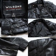 画像3: WILSONS ショート丈 ダブルライダース レザージャケット 黒 S (3)