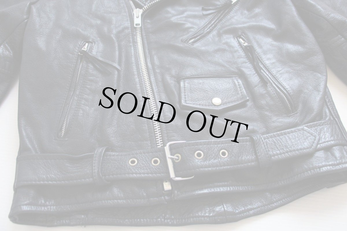 画像5: WILSONS Thinsulate中綿入り ダブルライダース レザージャケット 黒 M (5)