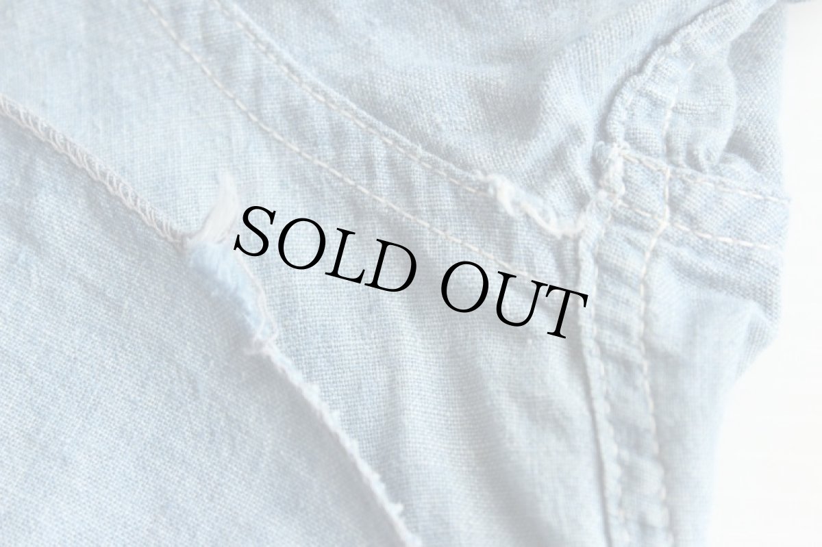 画像5: 50s UNKNOWN コットン シャンブレーシャツ (5)