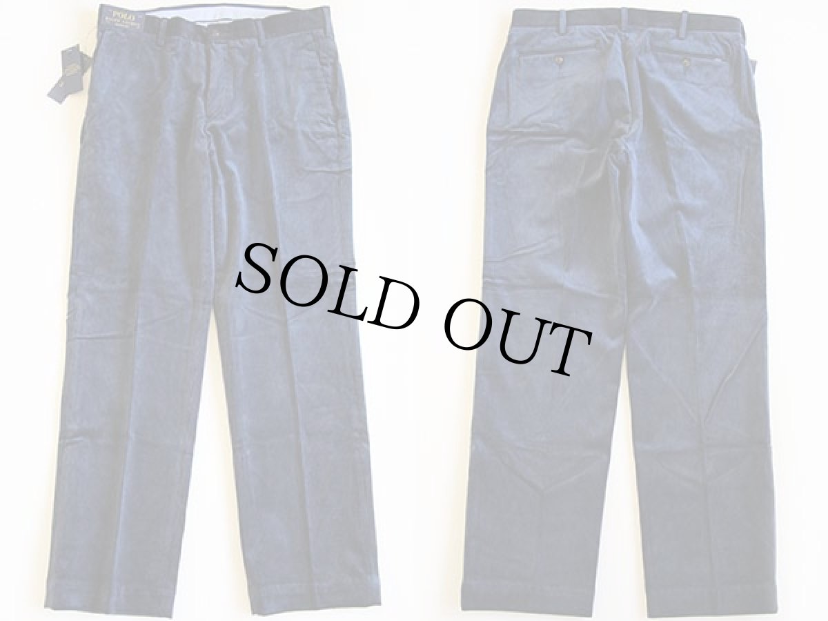 画像2: 未使用★ポロ ラルフローレン 太畝 コーデュロイパンツ 紺 33×30★スラックス (2)