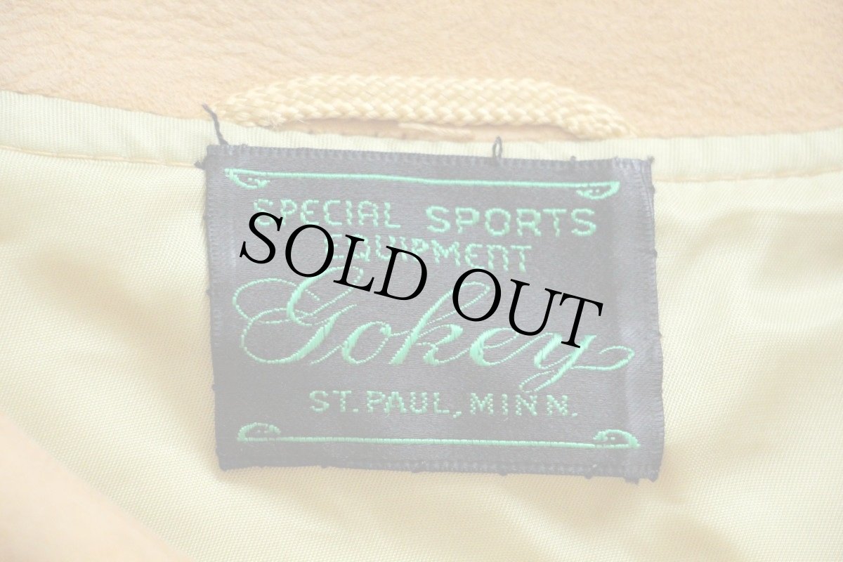 画像4: 60s Gokeyゴーキー ディアスキン スエード レザー シャツジャケット タン (4)