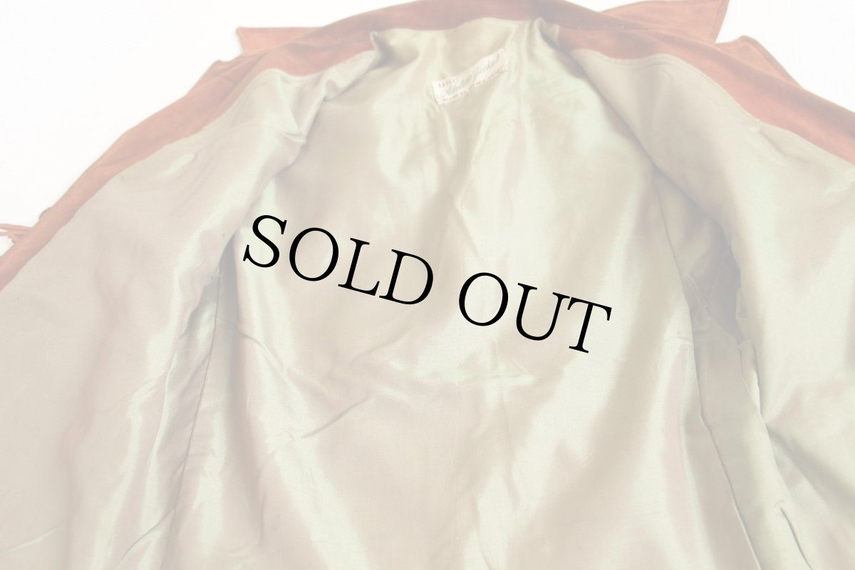 画像5: 60s メキシコ製 Adelina jacket フリンジ スエード レザージャケット 赤茶 (5)