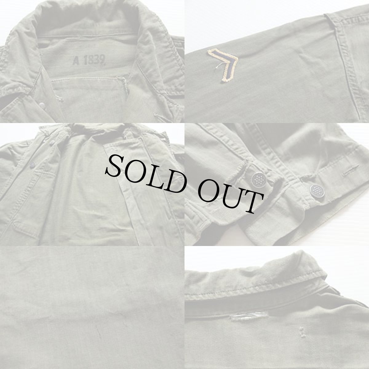 画像3: 40s 米軍 U.S.ARMY M-47 HBT ヘリンボーンツイルジャケット ユーティリティシャツ オリーブドラブ★OD-7 (3)