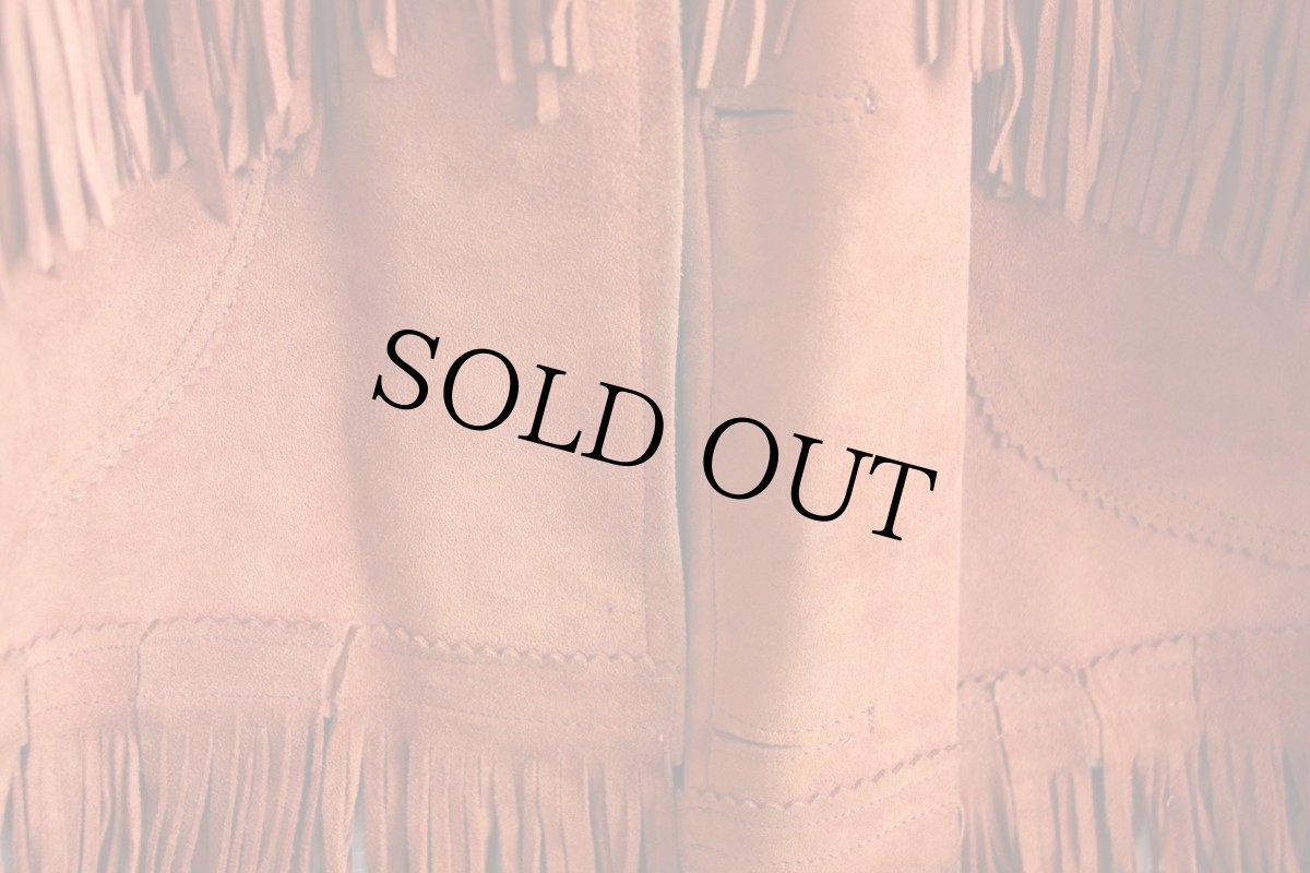 画像6: 60s メキシコ製 Adelina jacket フリンジ スエード レザージャケット 赤茶 (6)