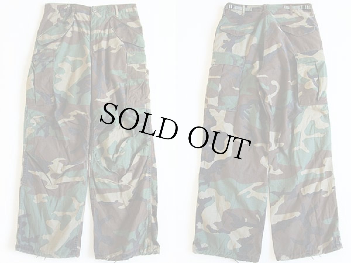 画像2: 80s 米軍 U.S.ARMY ウッドランドカモ M-65 フィールド カーゴパンツ S-R (2)
