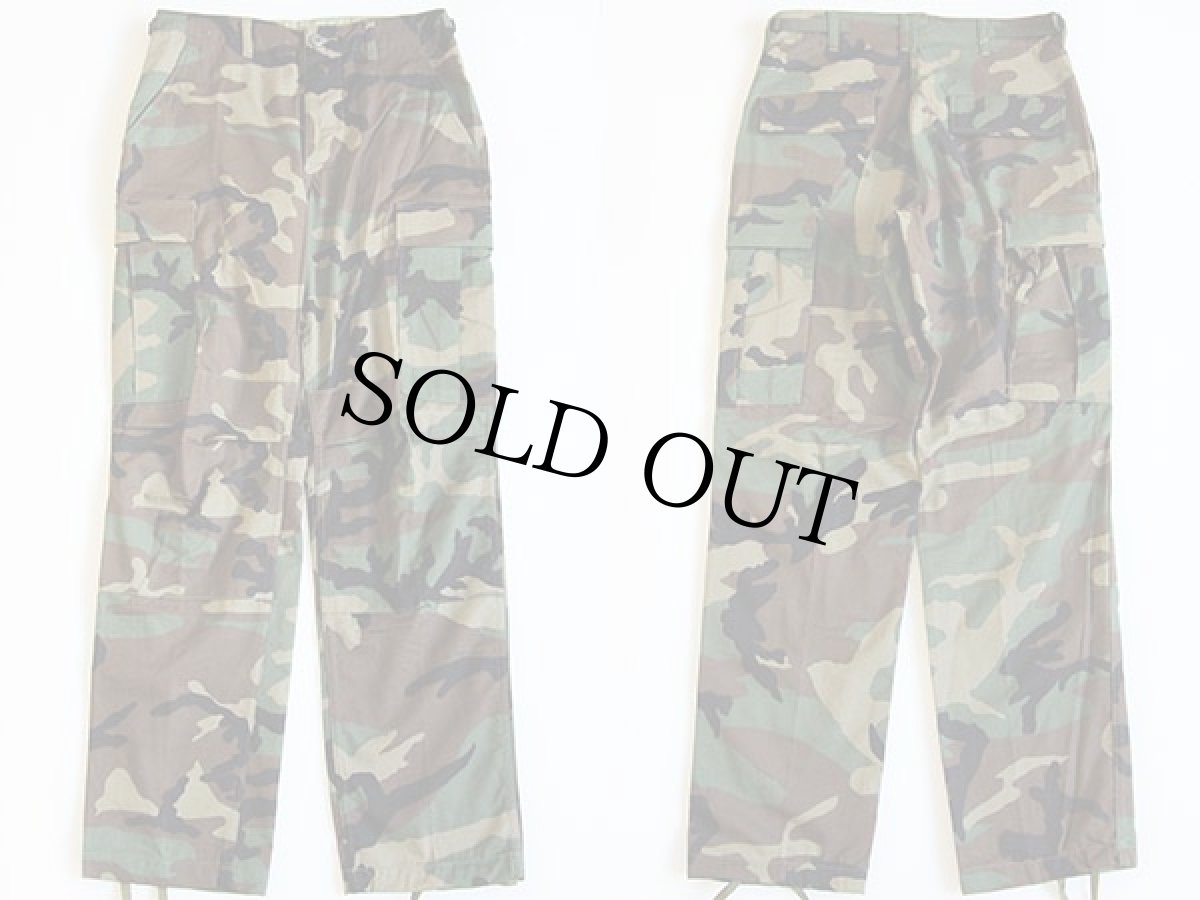 画像2: デッドストック★80s 米軍 U.S.ARMY ウッドランドカモ カーゴパンツ S-R (2)