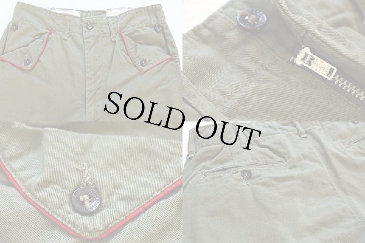 画像3: 60s BSA ボーイスカウト コットンツイル パンツ オリーブ w28 (3)