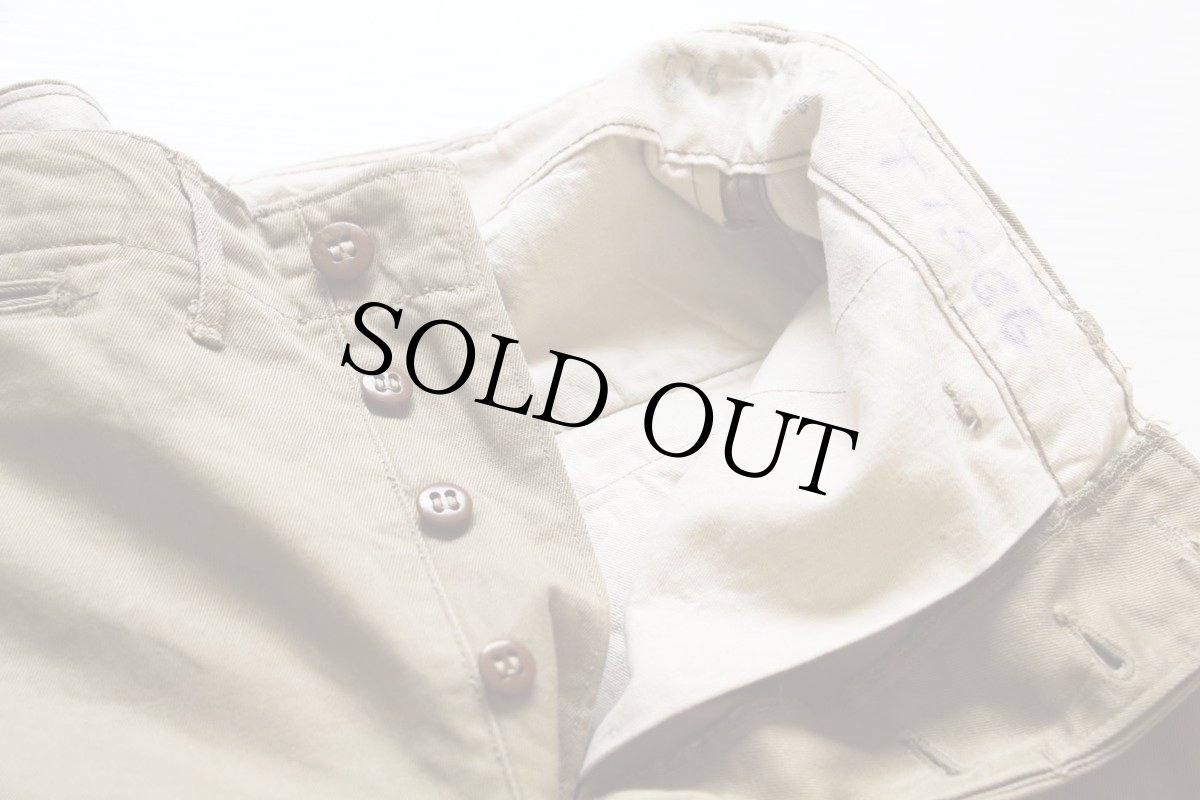 画像4: 40s 米軍 U.S.ARMY M-45 ダブルステッチ コットン チノパン カーキ w32 L29 (4)