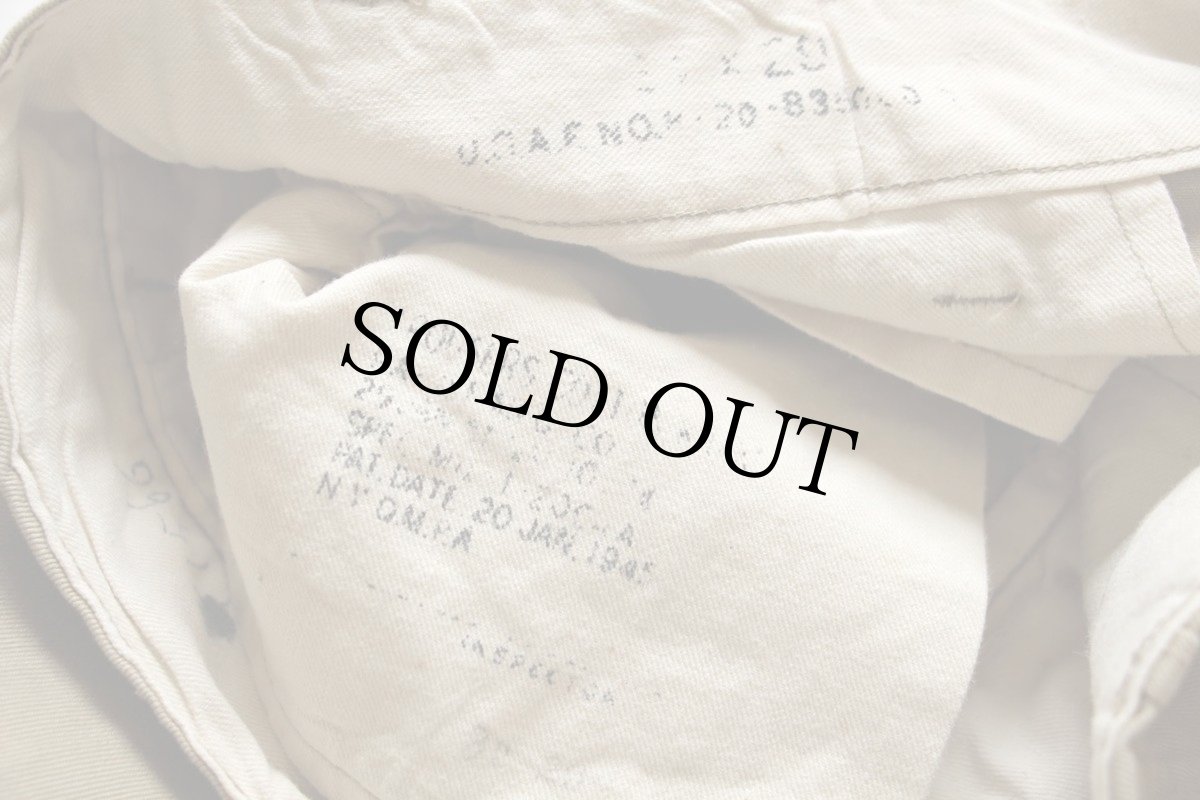 画像3: 40s 米軍 U.S.ARMY M-45 ダブルステッチ コットン チノパン カーキ w32 L29 (3)