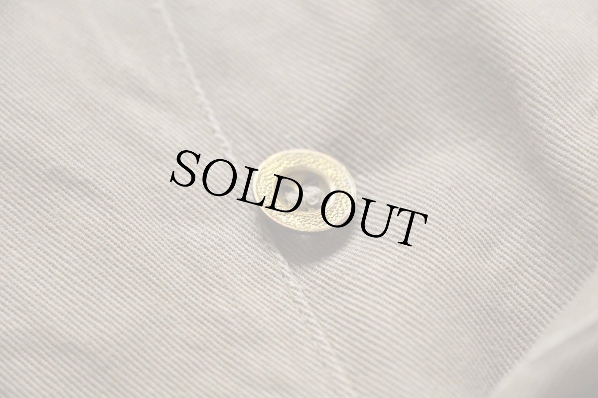 画像4: 40s 米軍 USMC メタルボタン ダブルステッチ コットン チノパン カーキ w34 (4)