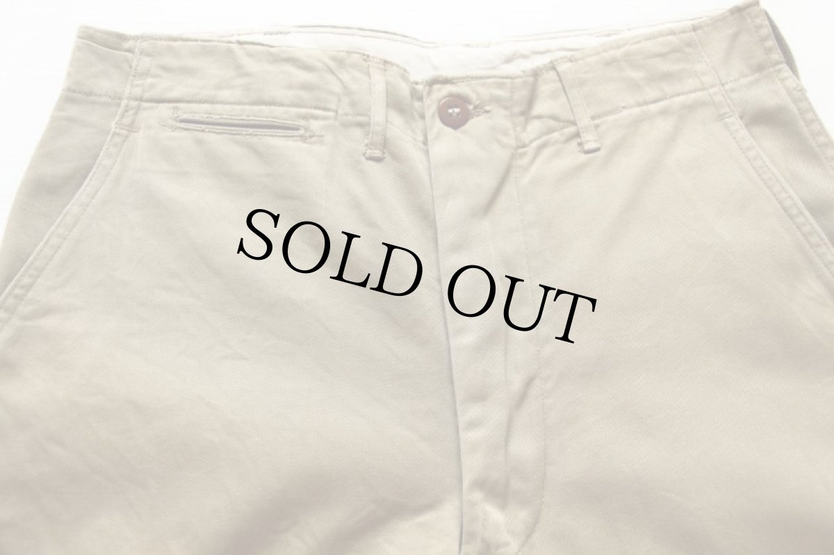 画像2: 40s 米軍 U.S.ARMY M-45 ダブルステッチ コットン チノパン カーキ w32 L29 (2)