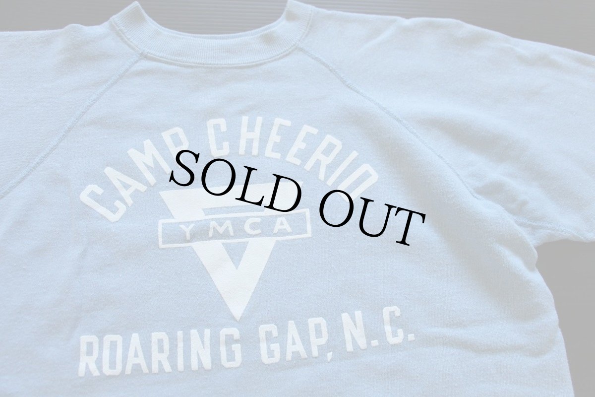 画像3: 60s USA製 CHAMPIONチャンピオン プロダクツ CAMP CHEERIO YMCA フロッキープリント スウェット 水色 L (3)