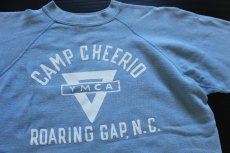 画像3: 60s USA製 CHAMPIONチャンピオン プロダクツ CAMP CHEERIO YMCA フロッキープリント スウェット 水色 L (3)