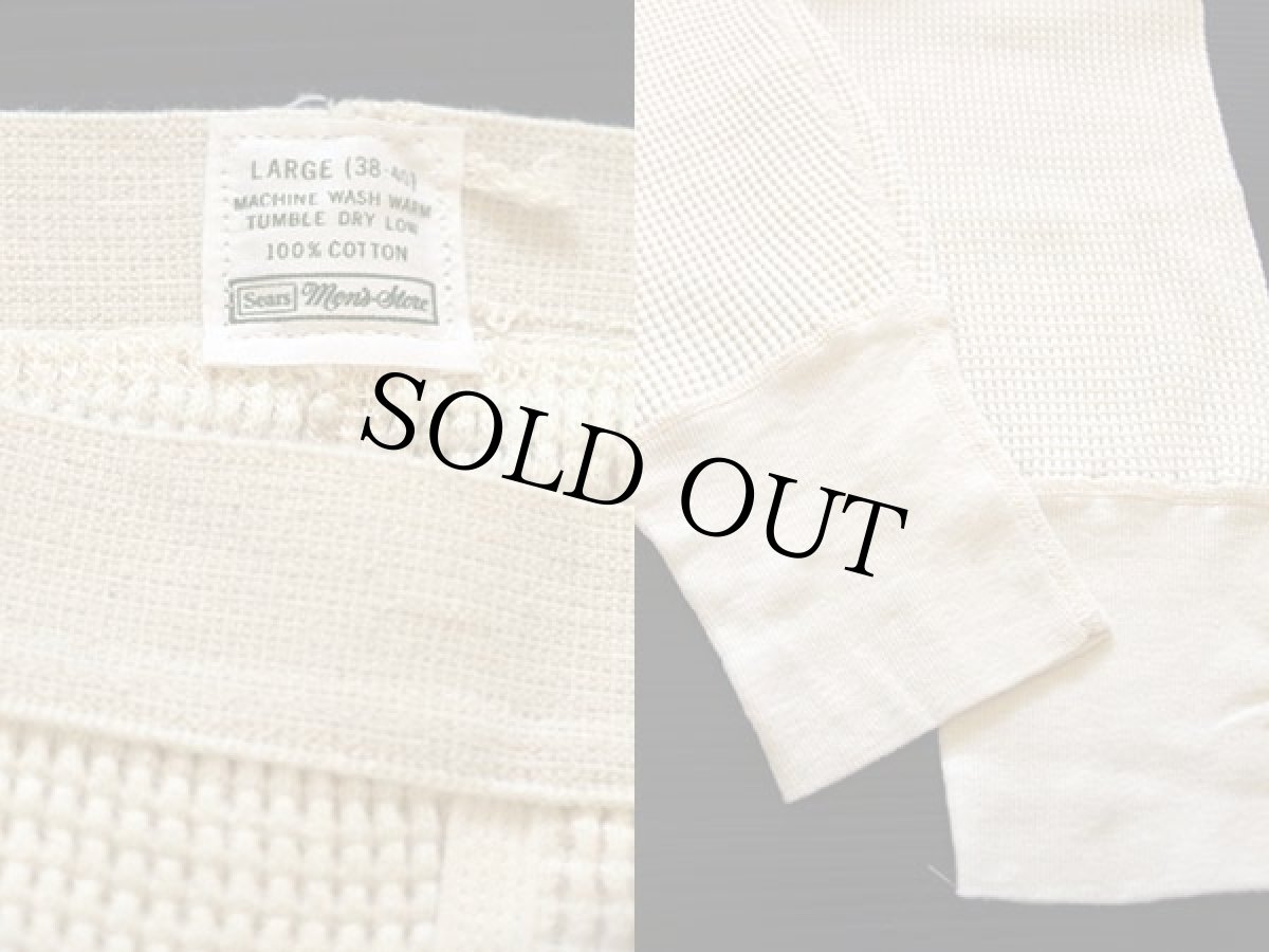 画像3: デッドストック★70s Sears コットン サーマルパンツ ナチュラル L (3)