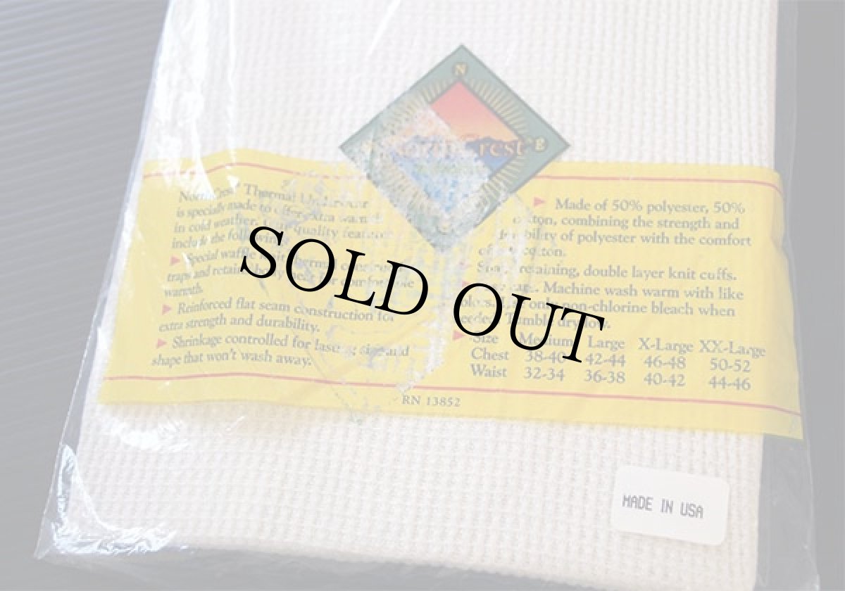 画像2: デッドストック★80s USA製 North Crest サーマルシャツ ヘッド&ネックウォーマー付き ナチュラル L (2)