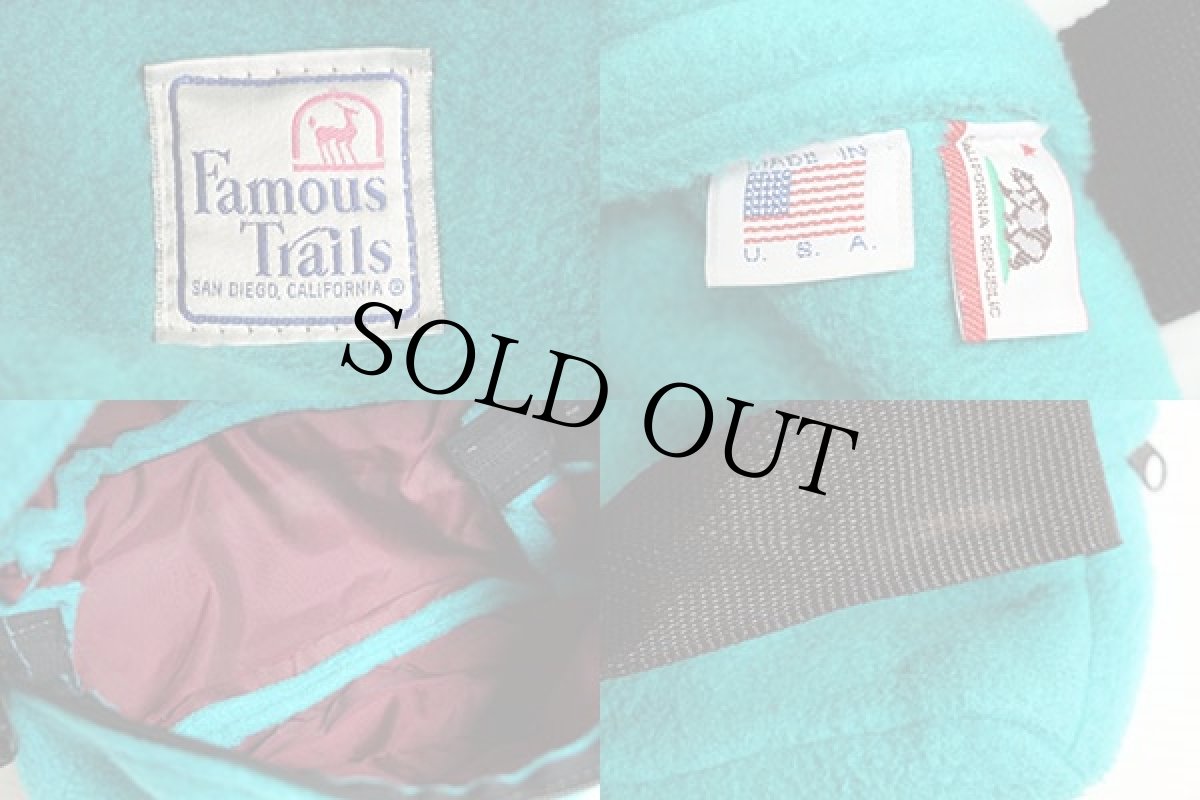 画像3: 80s USA製 Famous Trails フリース ウエストバッグ エメラルドグリーン (3)