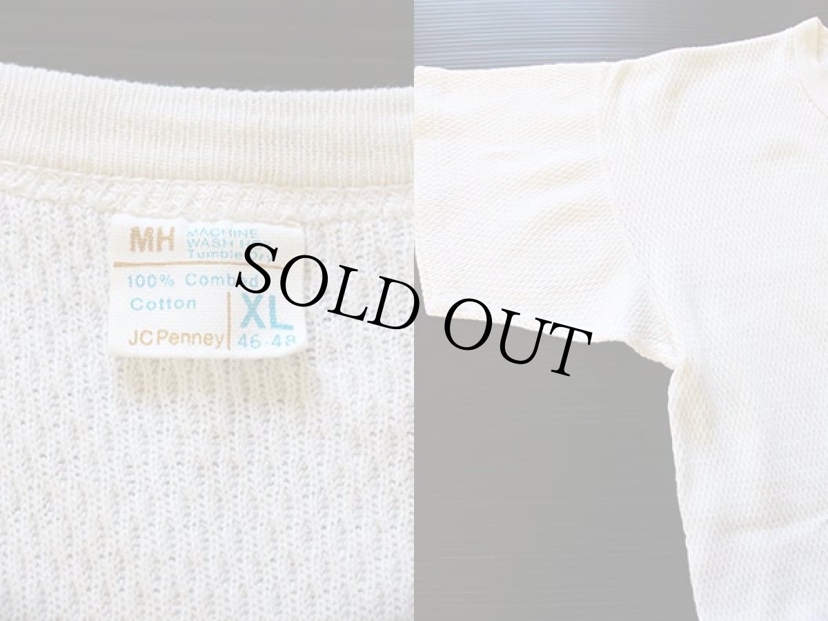 画像3: 70s JCPenney コットン 半袖サーマルシャツ ナチュラル XL (3)